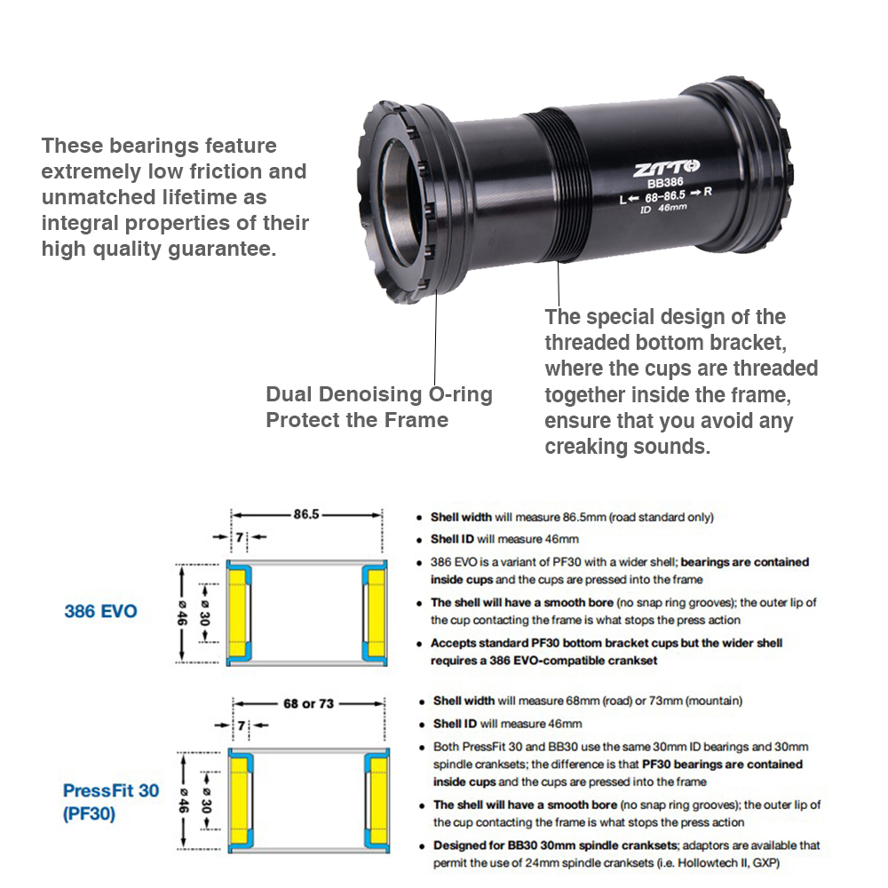 ZTTO BB386 30 Suport z Łożyska – Ceramic Bearing Bottom Bracket Bb86 recenzja i cena